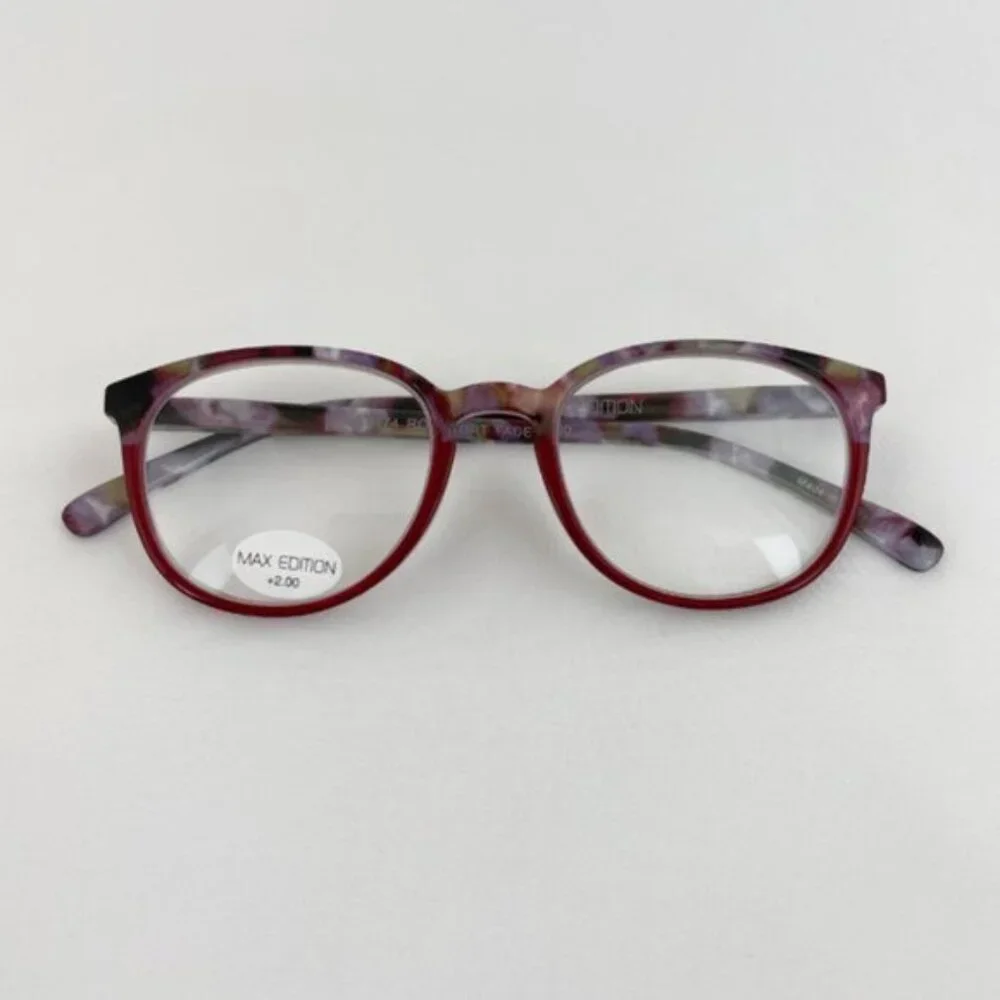 Max Edition +2.00 Rose & Lavender Tortoise Reading Glasses